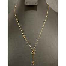 Load image into Gallery viewer, 18K Gold Necklace Chain with Heart Key Pendant 0.69 grams - Rafant
