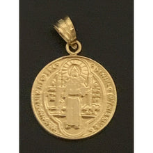 Load image into Gallery viewer, 18K Gold Pendant Saint Benedict Round 1.43 grams - Rafant
