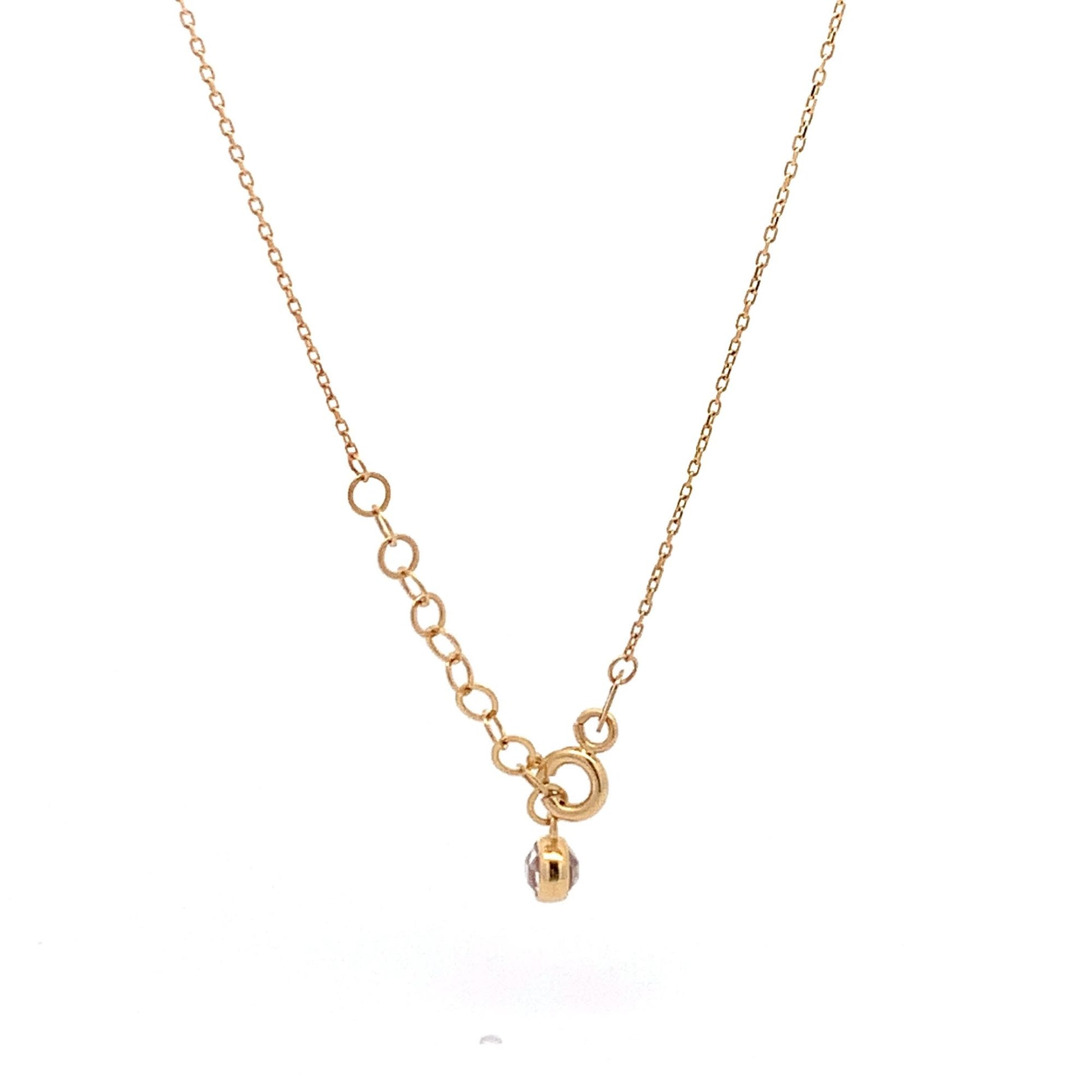 18K Yellow Gold Necklace Chain Pendant Pin 16.5 inches with one inch extension 2.31 grams - Rafant