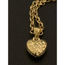 Load image into Gallery viewer, 18K Gold Bracelet Rolo Chain 7.5 inches with Puffed Heart Charm 1.51 grams - Rafant
