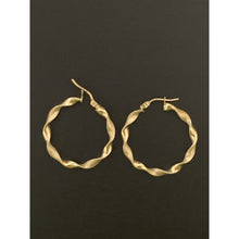 Load image into Gallery viewer, 18K Gold Earrings Hoops Loops Twist 1.82 grams - Rafant
