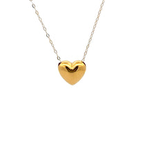 Load image into Gallery viewer, 18K Gold Necklace Chain 15.75 inches plus 2&quot; Pendant Heart Puffed 0.82 grams - Rafant
