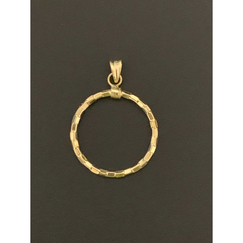 18K Gold Pendant Circle Round 1.05 grams - Rafant