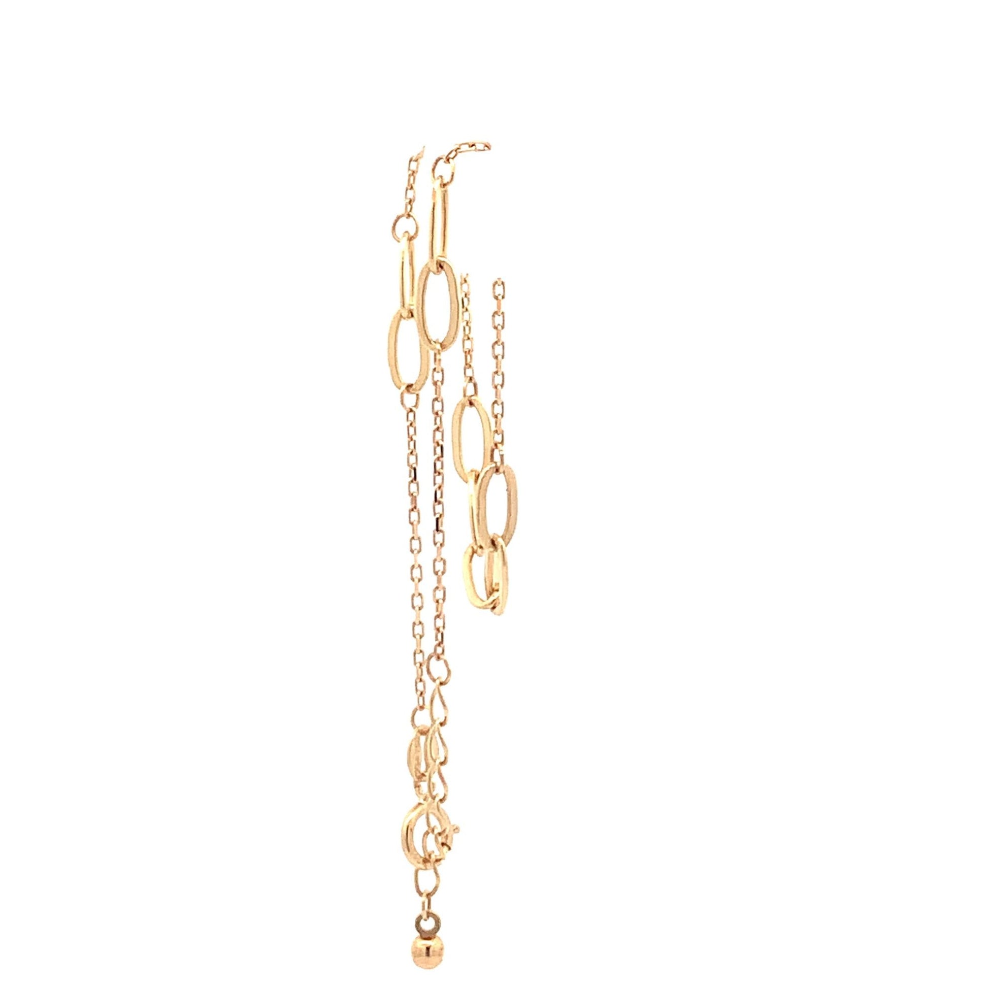 18K Yellow Gold Bracelet Paperclip 6 inches plus 1 inch extension 1.39 grams - Rafant