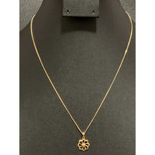 Load image into Gallery viewer, 18K Gold Necklace Chain 17.75 inches with Flower Pendant  1.65 grams - Rafant
