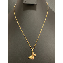 Load image into Gallery viewer, 18K Gold Necklace Chain 17.5&quot; with Butterfly Pendant 1.87 grams - Rafant
