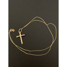 Load image into Gallery viewer, 18K Gold Necklace Curb Chain 17.50&quot; with Cross Pendant 1.73 grams - Rafant
