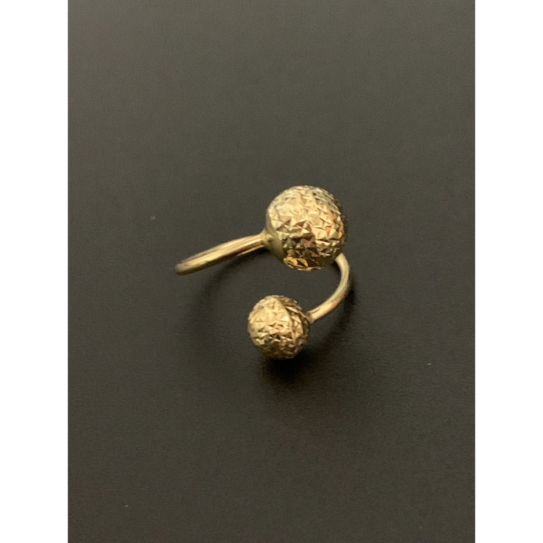 18K Gold Ring Double Balls 1.48 grams Size 6 - Rafant