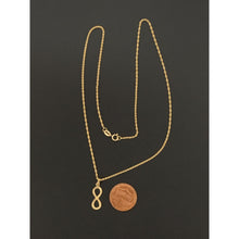 Load image into Gallery viewer, 18K Gold Necklace Twisted Chain 17.5 inches with Infinity Pendant 1.48 grams - Rafant
