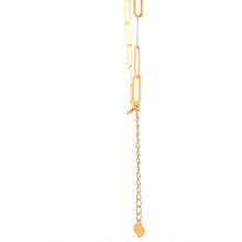 Load image into Gallery viewer, 18K Yellow Gold Necklace Chain Paperclip 1.22 grams 15.75 inches plus one inch extension - Rafant
