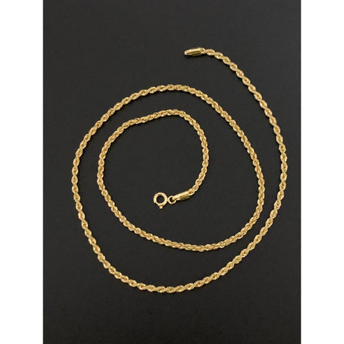 18K Gold Chain Necklace Rope 2.76 grams 18 inches - Rafant