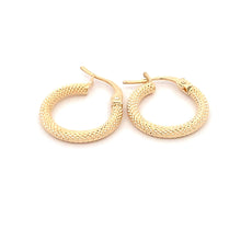 Load image into Gallery viewer, 18K Gold Earrings Hoops Textured Small - Rafant
