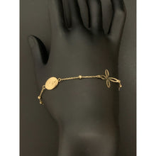 Load image into Gallery viewer, 18K Gold Bracelet Rosary Mother Mary Cross 2.16 grams 7.25 inches - Rafant
