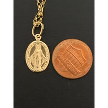 Load image into Gallery viewer, 18K Gold Necklace Chain 17.75 inches with Mother Mary Pendant 1.91 grams - Rafant
