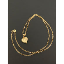 Load image into Gallery viewer, 18K Gold Necklace Chain 17.50 inches with Puffed Heart Pendant 1.94 grams - Rafant
