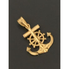 Load image into Gallery viewer, 18K Gold Pendant Anchor Wheel 1.10 grams - Rafant
