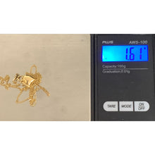 Load image into Gallery viewer, 18k Gold Necklace Curb Chain 17.75 inches with Puffed Heart Pendant - Rafant
