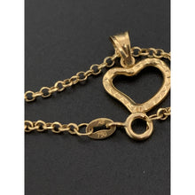 Load image into Gallery viewer, 18K Gold Bracelet Rolo Chain with Open Heart Charm 8 inches - Rafant
