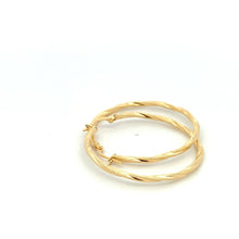 Load image into Gallery viewer, 18K Yellow Gold Earrings Hoops Spiral Large 1.75 grams - Rafant
