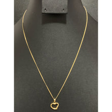 Load image into Gallery viewer, 18K Gold Necklace Chain 18 inches with Open Heart Pendant 1.23 grams - Rafant
