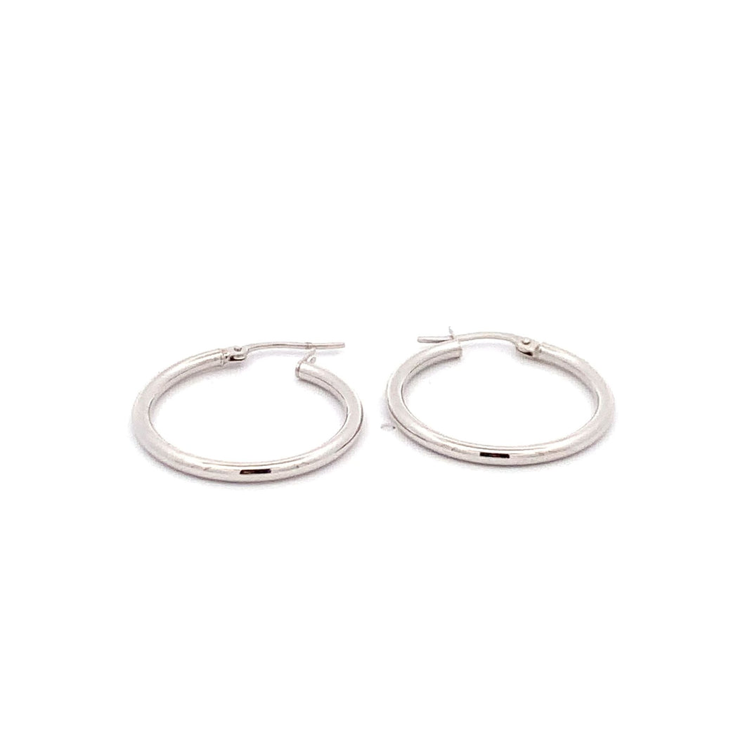 18K White Gold Earrings Hoops 1.29 grams - Rafant