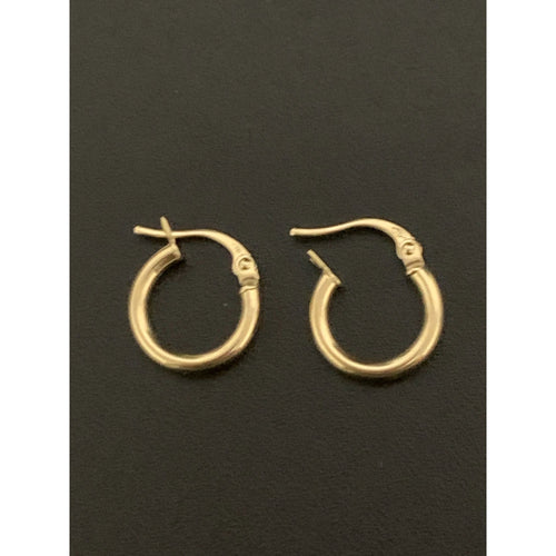 18K Gold Earrings Hoops Loops Small 0.88 grams - Rafant
