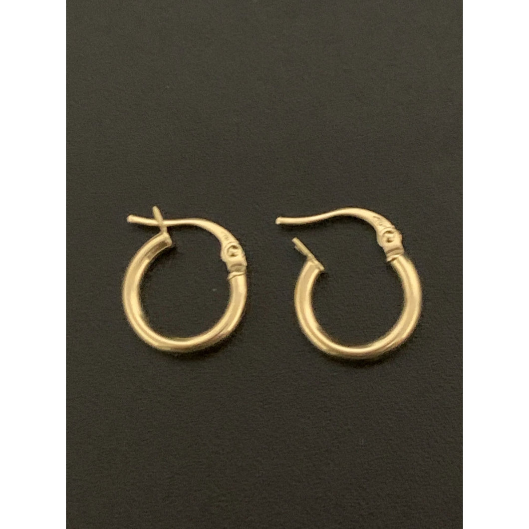 18K Gold Earrings Hoops Loops Small 0.88 grams - Rafant