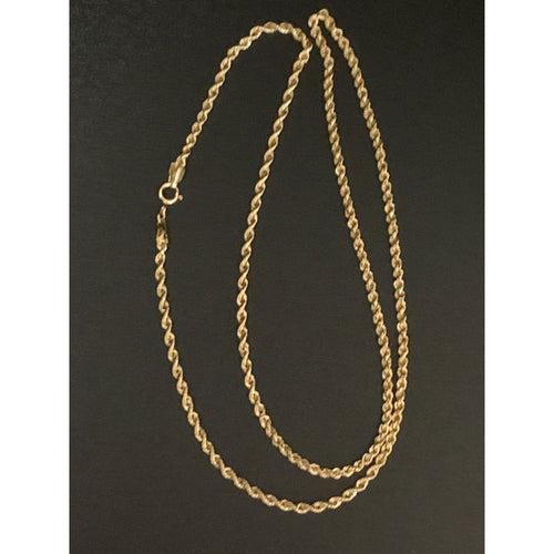18K Gold Necklace Rope Chain Only 19.75 inches 2.31 grams - Rafant