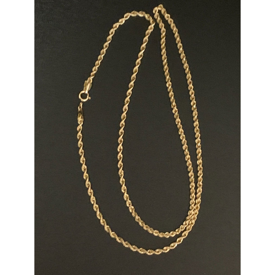 18K Gold Necklace Rope Chain Only 19.75 inches 2.31 grams - Rafant