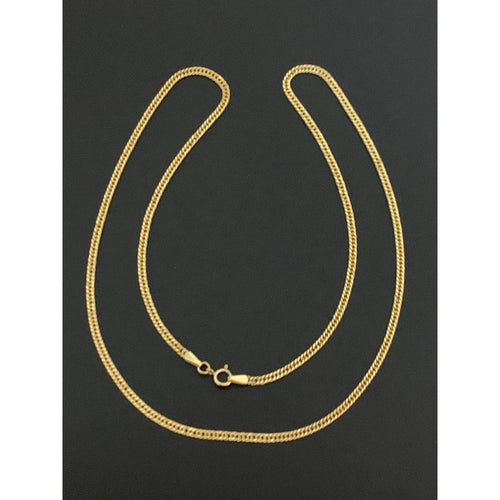 18K Yellow Gold Necklace Chain Curb 17.5 inches 2.37 grams - Rafant