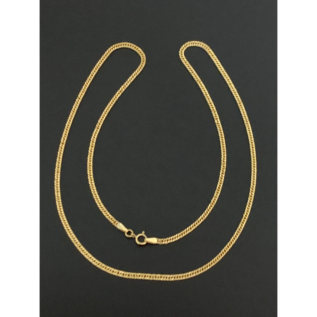 18K Yellow Gold Necklace Chain Curb 17.5 inches 2.37 grams - Rafant