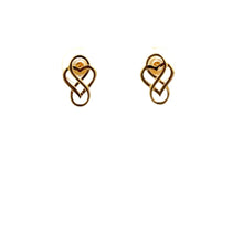 Load image into Gallery viewer, 18K Gold Earrings Heart Infinity Stud Post Earrings 1 gram Small - Rafant
