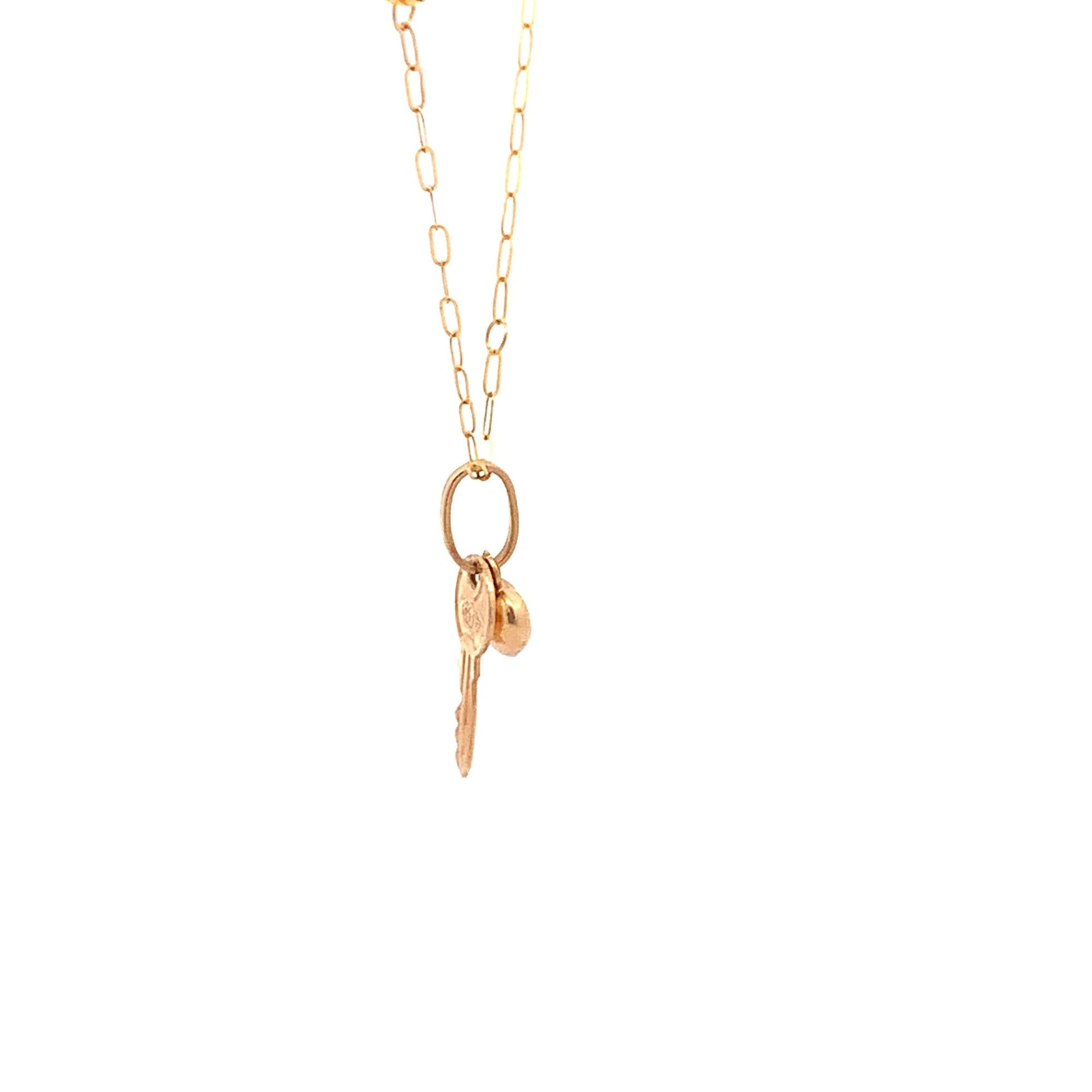 18K Yellow Gold Necklace Chain 18 inches Heart Pendant 1.53 grams - Rafant