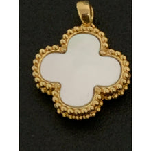 Load image into Gallery viewer, 18K Gold Pendant Clover Flower White Mother of Pearl 1.35 grams - Rafant
