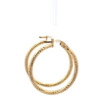 Load image into Gallery viewer, 18K Gold Earrings Hoops Textured 1.44 grams - Rafant
