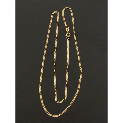 18K Gold Necklace  Figaro Chain Only Lightweight 1.30 grams - Rafant