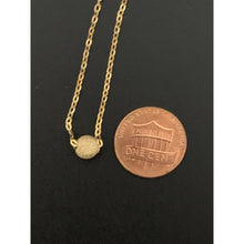 Load image into Gallery viewer, 18K Italy Gold Necklace Chain Cable Link 17.75&quot; with Frosted Ball Pendant - Rafant
