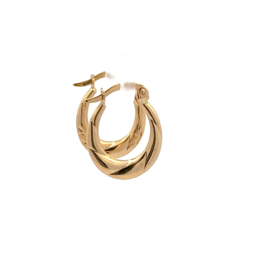 18K Gold Earrings Hoops Small 1.38 grams - Rafant