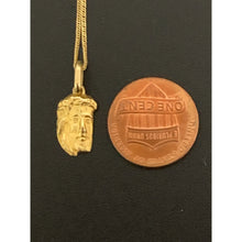 Load image into Gallery viewer, 18K Gold Necklace Chain 18 inches with Face of Jesus Pendant 1.53 grams - Rafant
