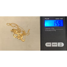 Load image into Gallery viewer, 18K Gold Necklace Curb Chain 17.75&quot; with Music Note Pendant 1.59 grams - Rafant
