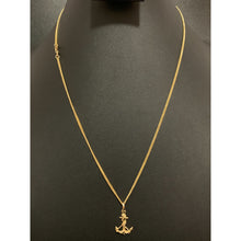 Load image into Gallery viewer, 18K Gold Necklace Curb Chain 19.50&quot; with Anchor Pendant 2.84 grams - Rafant
