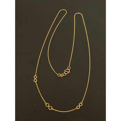 18K Gold Necklace Infinity 1.16 grams 18 inches - Rafant