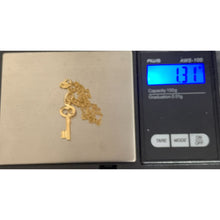 Load image into Gallery viewer, 18K Gold Necklace Chain 18 inches with Key Pendant 1.31 grams - Rafant
