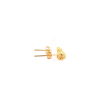Load image into Gallery viewer, 18K Yellow Gold Earrings Stud Ball Textured Tiny 0.56 grams - Rafant
