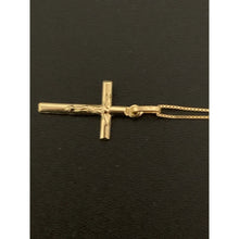 Load image into Gallery viewer, 18K Gold Necklace Chain Box 17.50 inches with Cross Pendant 1.91 grams - Rafant

