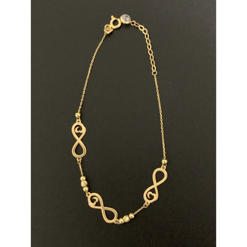 18K Gold Bracelet Infinity 7 inches plus 1 inch extension 2.04 grams - Rafant