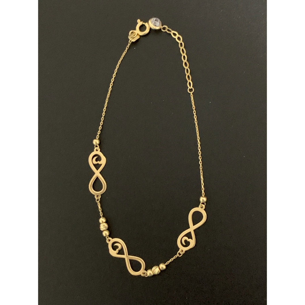 18K Gold Bracelet Infinity 7 inches plus 1 inch extension 2.04 grams - Rafant