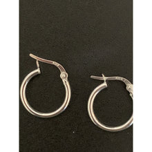 Load image into Gallery viewer, 18K Gold Earrings Hoops Loops Small 1.07 grams White Gold - Rafant
