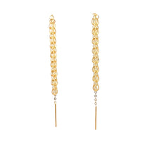 Load image into Gallery viewer, 18K Gold Earrings Threaders 3 inches - Rafant
