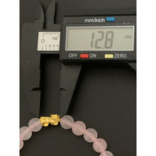 Load image into Gallery viewer, 24K Gold Piyao Pixiu Lucky Charm Bracelet Rose Quartz Gemstones - Rafant
